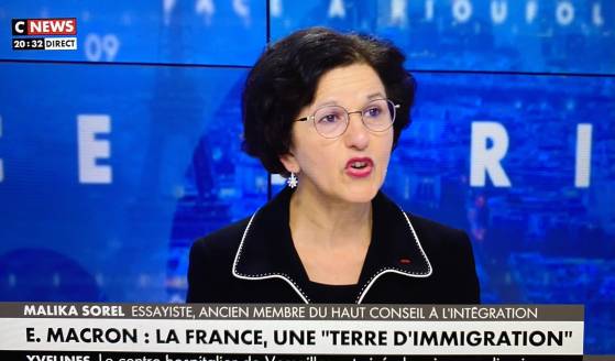 Malika Sorel, essayiste, répond au raisonnement d'Emmanuel Macron sur l'immigration : "Non, la France n'a jamais été une terre d'immigration. Le président de la République se trompe. Les premiers phénomènes démarrent en 1870"